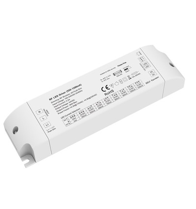 36W / 350mA-1200mA dimbar rWave-driver för LED-panel - 10-52V, Push-dim, RF, flicker free