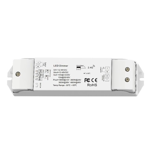LEDlife rWave LED dimmer - Push-dim, 12V (180W), 24V (360W), avlastning i båda ändar