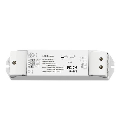 LEDlife rWave LED dimmer - Push-dim, 12V (180W), 24V (360W), avlastning i båda ändar