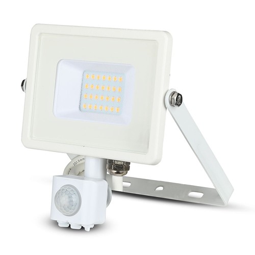 20W Strålkastare Samsung Chip PIR Sensor 3000K Vitt Hus