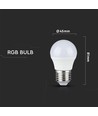 G45 LED-lampa 3.5W E27 - RGB+6400K Dimbar, RF-kontroll, Dimbar