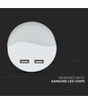 V-Tac Nattlampa med USB - Automatisk tändning vid mörker, 0,45W, Rund, 3000K, Samsung Chip