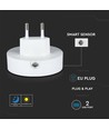 V-Tac Nattlampa med USB - Automatisk tändning vid mörker, 0,45W, Rund, 3000K, Samsung Chip