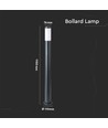 V-Tac Grå trädgårdslampa, rostfri - 110 cm, IP44 utomhus, E27 sockel, utan ljuskälla