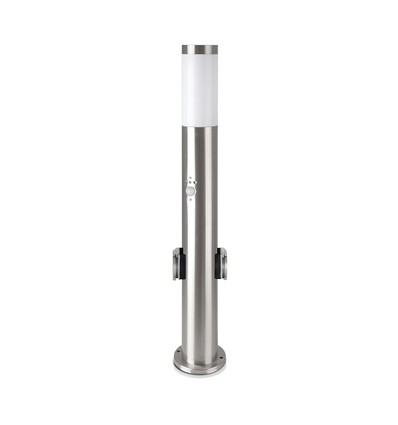 Pollarlykta - Rostfritt Stål (60 cm), PIR-sensor, Sockel, IP44, Satin Nickel
