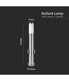 Pollarlykta - Rostfritt Stål (60 cm), PIR-sensor, Sockel, IP44, Satin Nickel