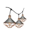 LED ljusslinga (3m) med glödlampa (6 glödlampor) - roséguld, IP65