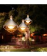 LED ljusslinga (3m) med glödlampa (6 glödlampor) - roséguld, IP65