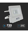10W Strålkastare - PIR Sensor, Samsung Chip, 1m Kabel, 6500K, Vit Hölje