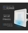 30W strålkastare PIR sensor Samsung chip 1m kabel 6500K vit hölje