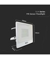50W Strålkastare - PIR Sensor, Samsung Chip, 1M Kabel, 6500K, Vit Hölje