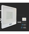 50W Strålkastare - PIR Sensor, Samsung Chip, 1M Kabel, 6500K, Vit Hölje