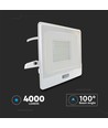 50W Strålkastare - PIR Sensor, Samsung Chip, 1M Kabel, 6500K, Vit Hölje