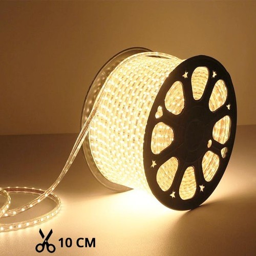 5 m. vattentät LED strip (Type X-2) - 230V, IP67, 100 LED, 10W/m, kan klippas var 10cm