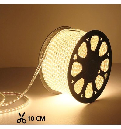 5m 10W/m vattentät LED-strip (Typ X-2) - 230V, IP67, 1300lm/m, kan klippas var 10:e cm, upp till 100m
