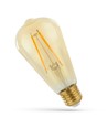 2W LED lampa - ST64, filament, bärnstensfärgat glas, extra varm, E27