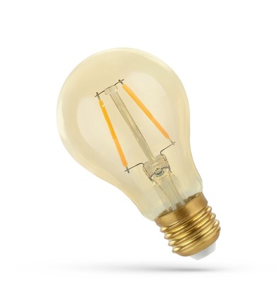 5W LED lampa - A60, filament, bärnstensfärgat glas, extra varm, E27