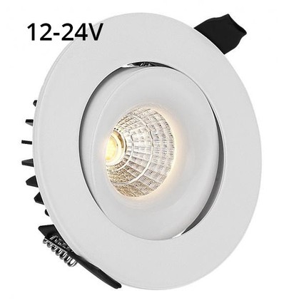 LEDlife 9W downlight - Hål: Ø9,5 cm, Mål: Ø11,5 cm, RA90, vit kant, 12V-24V