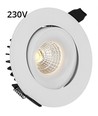LEDlife 9W downlight - Hål: Ø9,5 cm, Mål: Ø11,5 cm, RA90, vit kant, dimbar, 230V