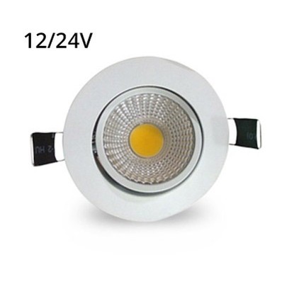 LEDlife 3W downlight - Hål: Ø6,7-8 cm, Mål: Ø8,5 cm, vit kant, dimbar, 12V/24V