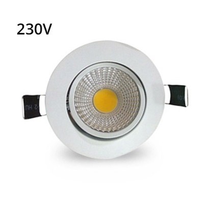 LEDlife 3W downlight - Hål: Ø7-8 cm, Mål: Ø8,5 cm, vit kant, dimbar, 230V