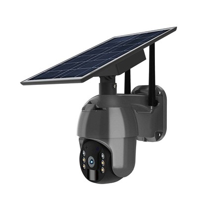Utomhus WiFi PTZ solcellsdriven kamera - 360° Trygghet, Full HD & Färgnattseende, IP65, Svart