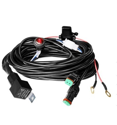 Kabel med strömbrytare för LEDlife arbetslampa - För 2 lampor, 2x15A, DT06-2S kontakt