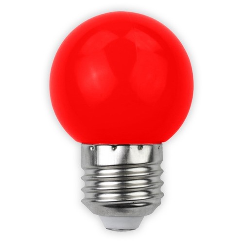 1W Färgad LED liten globlampa - Röd, E27