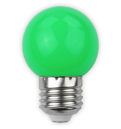 1W Färgad LED liten globlampa - Grön, E27