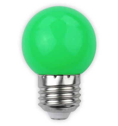1W Färgad LED liten globlampa - Grön, E27