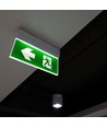 Nödbelysning 4i1 upphängning - EXIT-skylt, självtestknapp, vägg/tak/wireupphängning, 6000K