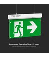 Nödbelysning 4i1 upphängning - EXIT-skylt, självtestknapp, vägg/tak/wireupphängning, 6000K