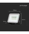 50W strålkastare - Samsung-chip, 6500K, svart hus, grått glas