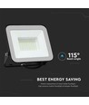 50W strålkastare - Samsung-chip, 6500K, svart hus, grått glas