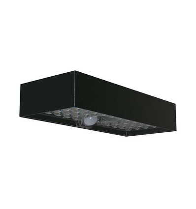 6W Solpanel Vägglampa - Tegel, Litiumbatteri 3.7V 3000mA, 4000K, Svart