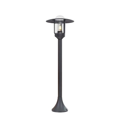 Svart trädgårdslampa lykta - 97,5cm, IP44 utomhus, klart glas, E27-sockel, utan ljuskälla