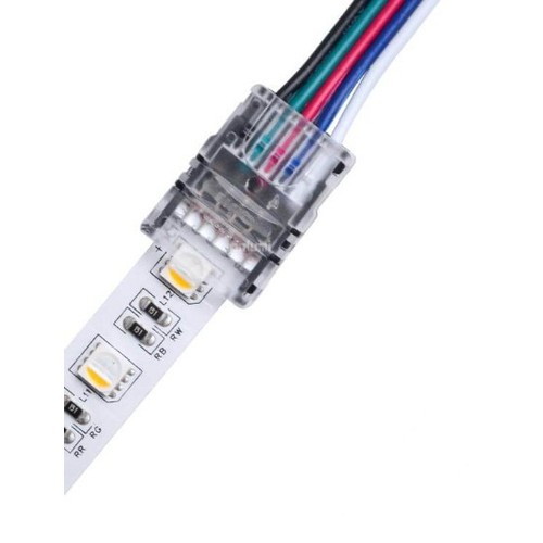 LED strip skarv till lösa ledningar - 12mm, RGB+W, IP65, 5V-24V