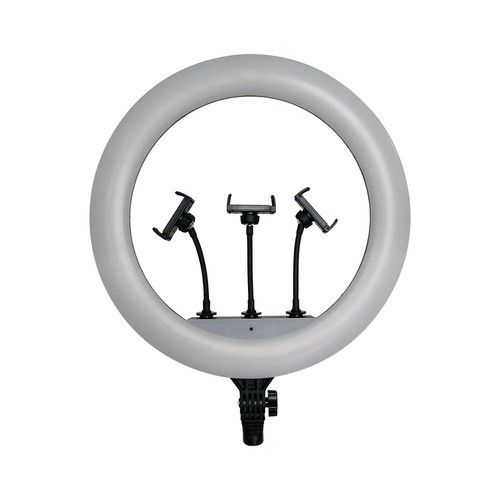 LED Ring light med stativ - 55W, Ø44cm, 3 telefonhållare, fjärrkontroll, 3200K-5800K
