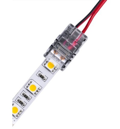 LED strip skarv till lösa ledningar - 10mm, enkelfärgad, IP65, 5V-24V