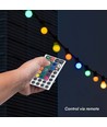 13m LED ljusslinga med 15 RGB-lampor - 0.5W/lampa, styrs via medföljande fjärrkontroll