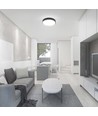 V-Tac 18W LED taklampa - Ø25cm, IP44, svart kant, inkl. ljuskälla
