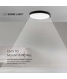 V-Tac 18W LED taklampa - Ø25cm, IP44, svart kant, inkl. ljuskälla