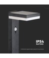 5,5W Solcellsdriven trädgårdslampa med sensor - Svart, PIR-sensor, IP54, svart