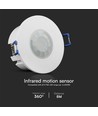 PIR Sensor takmontering - 360° Detekteringsräckvidd, Vit Hus