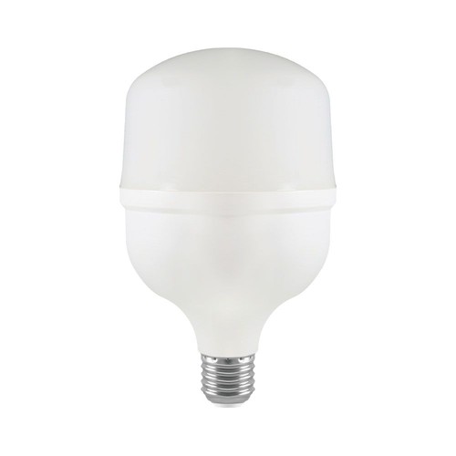E27 30W LED lampa - T100, 6500K, vit plast, Ø10cm