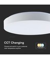 V-Tac Rund 40W LED taklampa, CCT - 3 ljusfärger och dimning via fjärrkontroll, Ø40cm
