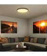 V-Tac 36W LED taklampa - Samsung chip, Ø35cm, IP44, svart kant, inkl. ljuskälla