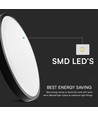 V-Tac 36W LED taklampa - Samsung chip, Ø35cm, IP44, svart kant, inkl. ljuskälla