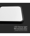 18W LED sensorlampa - IP44, 29,5 x 29,5cm, Samsung LED Chip, svart kant, fjärrkontroll, inbyggd sensor, inkl. ljuskälla