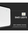 18W LED sensorlampa - IP44, 29,5 x 29,5cm, Samsung LED Chip, svart kant, fjärrkontroll, inbyggd sensor, inkl. ljuskälla